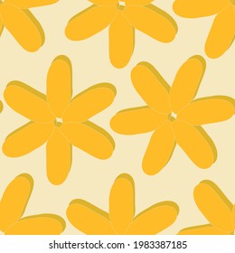 Graphic shadow flowers vector seamless repeat