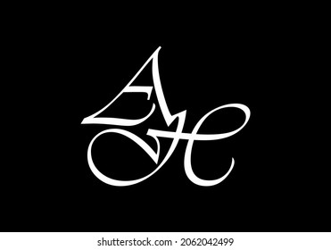 Graphic shape of AH initial letter design