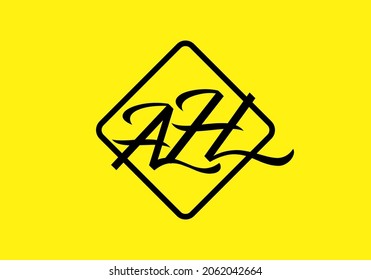 Graphic shape of AH initial letter design