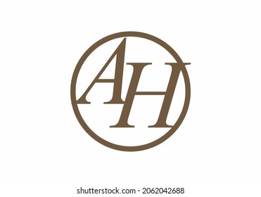 Graphic shape of AH initial letter design