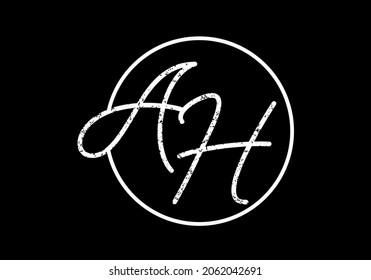 Graphic shape of AH initial letter design