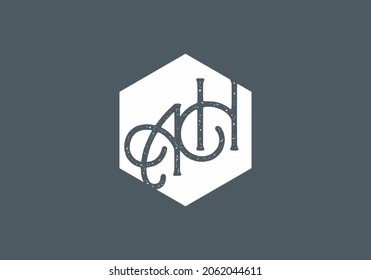 Graphic shape of AH initial letter design