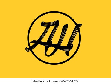 Graphic shape of AH initial letter design