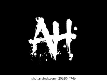 Graphic shape of AH initial letter design