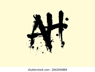 Graphic shape of AH initial letter design