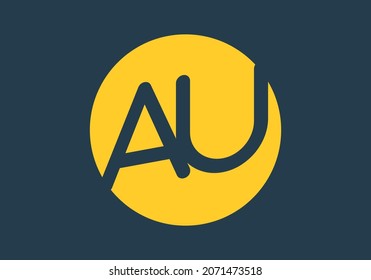 Graphic shape of AU initial letter design