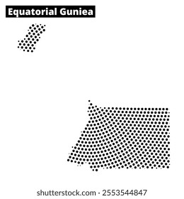 The graphic showcases the outline of Equatorial Guinea, emphasizing its distinctive shape and surrounding context, ideal for educational use.