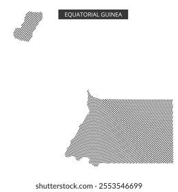 The graphic showcases the outline of Equatorial Guinea, emphasizing its distinctive shape and surrounding context, ideal for educational use.