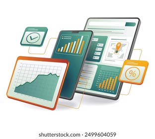 A graphic showing a smartphone with a coding interface on the screen, representing mobile app development services