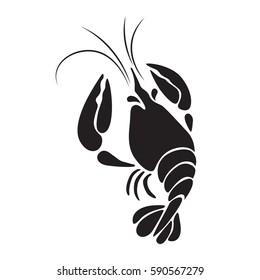 graphic shrimp, vector