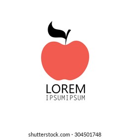 Graphic sign of an apple on a white background