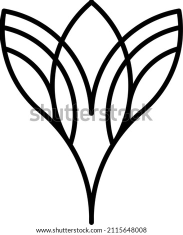 Graphic sign showing a flower. Crocus