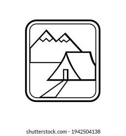 Graphic sign a tourist route. Vector illustration