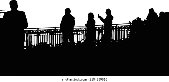 graphic silhouette of a group of people