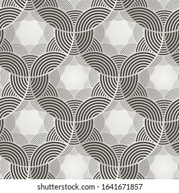 graphic silver scales seamless pattern with circular ripples texture