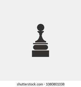 Graphic simple black and white chess pawn. A symbol of victory in a game or business. Vector icon. Logotype Logo
