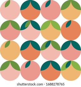 Graphic Simple Fruits Pattern with Muted Colors