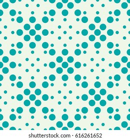 Graphic simple ornamental tile, vector repeated pattern made using circles. Vintage art abstract seamless texture can be used as wallpaper and in textile design.
