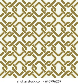 Graphic simple splicing ornamental tile, vector repeated pattern made using interlace squares. Vintage art abstract seamless texture can be used as wallpaper and in textile design.