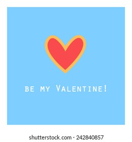 Graphic and simple Valentines Day card. Vector illustration.