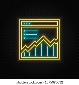 graphic, site, network neon vector icon. Blue and yellow neon vector icon