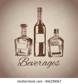 Graphic of sketch Beverages , vector illustration