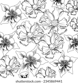 graphic sketch drawing, trendy tiny tattoo design, floral elements vector illustration
