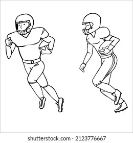 Graphic sketch am football players 
