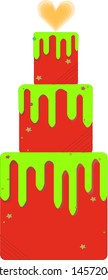 Graphic sketch of a multi-tiered cake