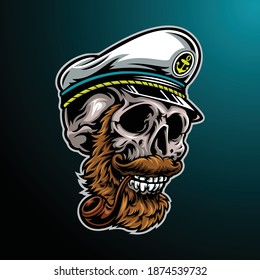 Graphic Skull captain with sailor hat