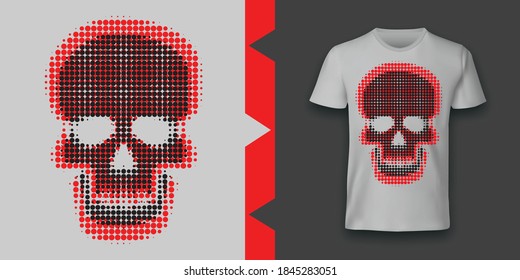 Graphic Skull T-shirt Design in vector format
