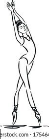 graphic slim ballerina figure vector