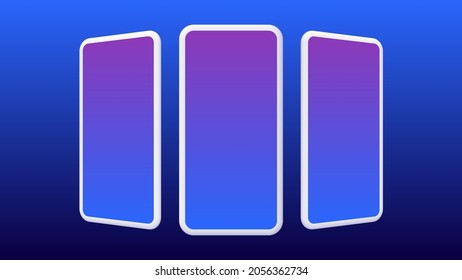 Grafische Smartphones - Mock up. Einzelne Elemente auf Farbverlauf-Hintergrund. Vektorgrafik