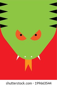 Graphic snake character - angry