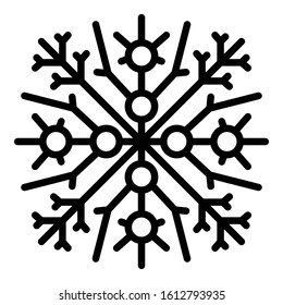 Graphic snowflake icon. Outline graphic snowflake vector icon for web design isolated on white background