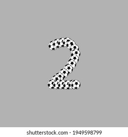 Graphic soccer ball number for design