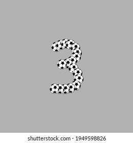 Graphic soccer ball number for design