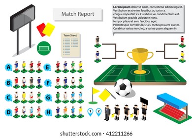 graphic soccer football icon for match report, road to final