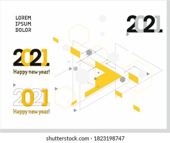 Solución gráfica para organizar los números 2021 para un calendario o postal