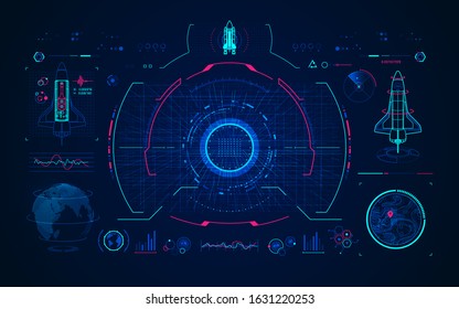 graphic of space shuttle interface with digital technology element