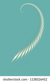 graphic spiral wing in green shades