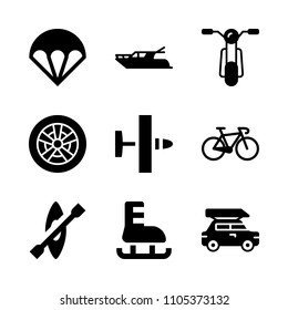 graphic, spokes, alloy and people icons in Sport vector set. Graphics for web and design