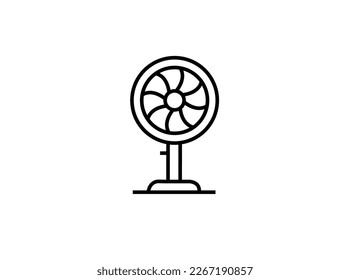 Graphic of stand fan icon vector image. Unique electric fan line icon vector image. Desktop fan vector image