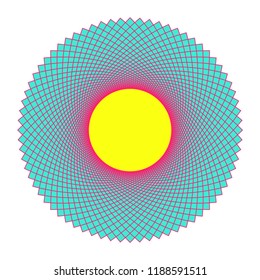 graphic star with rotating wired in bright pop colors