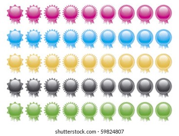 Graphic Star Shaped Shiny Flashes with Ribbon