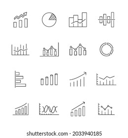Graphic and Statistics icons set. Graphic and Statistics pack symbol vector elements for infographic web