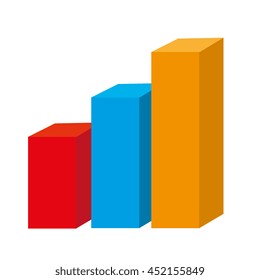 Graphic statistics showing probability, isolated flat icon vector illustration.