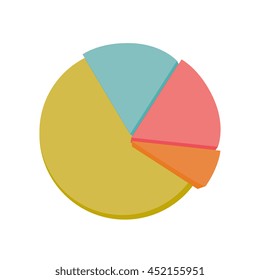 Graphic statistics showing probability, isolated flat icon vector illustration.