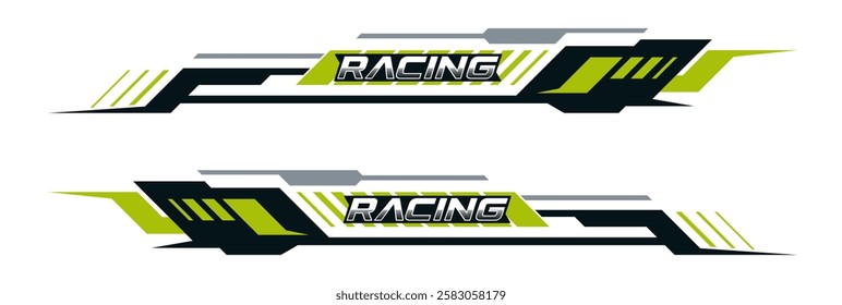 Graphic sticker design for car side body. sports geometric stripes design for car wrap. racing sticker for tuning.