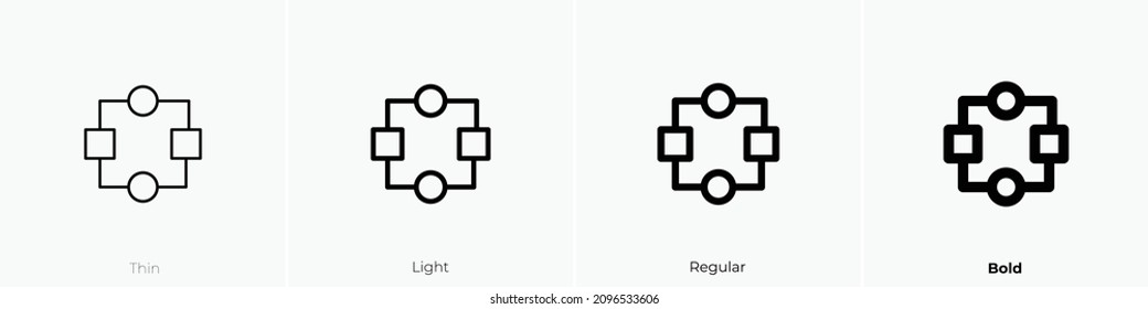 graphic stitching three icon. Thin, Light Regular And Bold style design isolated on white background